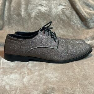 Amali Glitter Shimmer Silvery Gold Club Office Wedding Men's Dress Shoes Size 11